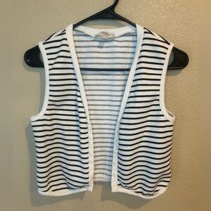 Striped Black and White Knit Vest